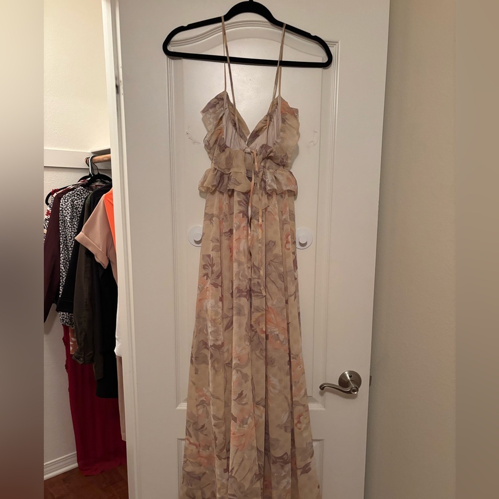 H&M Beige Floral Maxi Dress